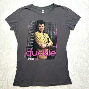 Pretty in Pink Duckie tee shirt t size Small gray short sleeve vintage 2012